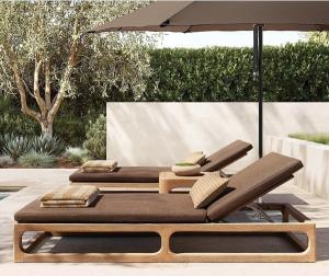 Quality Customized Luxury Pool Teak Wood Lounge Chair With 5 Gears Backrest Adjustment Lesiure Bed for sale