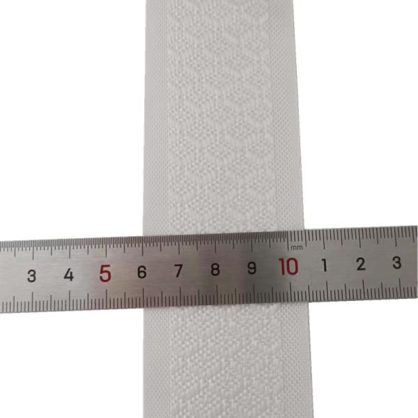 White Woven Jacquard Webbing Roll 4.5cm Wide Poly Cotton Webbing