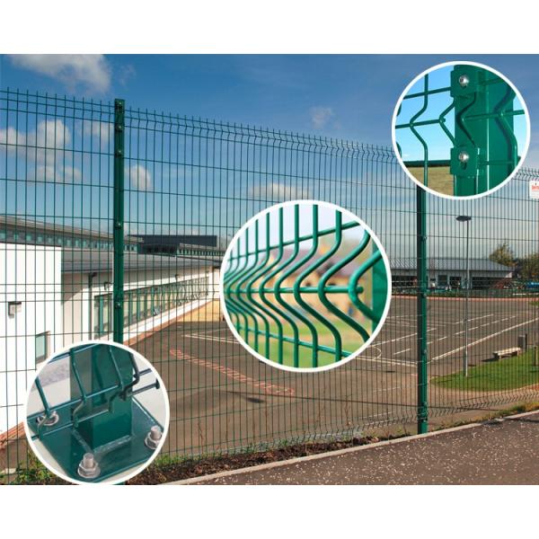Green Rat Proof Garden Fence , PVC Coated 3D Triangle Wire Folding Fence