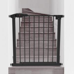 Quality ASTM Childproof Black Metal Stair Gate , Sturdy Baby Gates For Stairs for sale