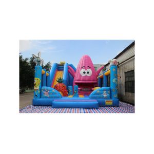 Quality Spongebob And Patrick Star Inflatable Fun City / Blow Up Amusement Park for sale