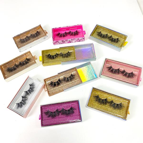 Natural Black Fluffy 25mm Mink Lashes , 5D Handmade Mink Lashes