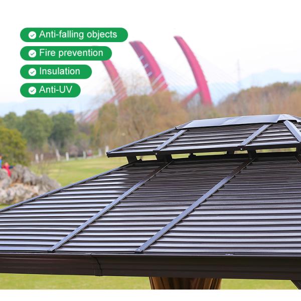 Rust Proof 3*4 Galvanized Polycarbonate Roof Gazebo
