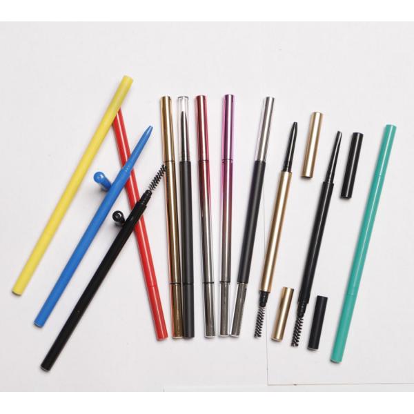 Delicate Triangle Eyebrow Pencil 146mm 7mm ABS Double Head Eye Makeup Container With Brush