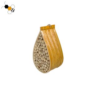 Quality Garden Ornament Yellow Mason Beehive Natural Bamboo Bee Hive for sale