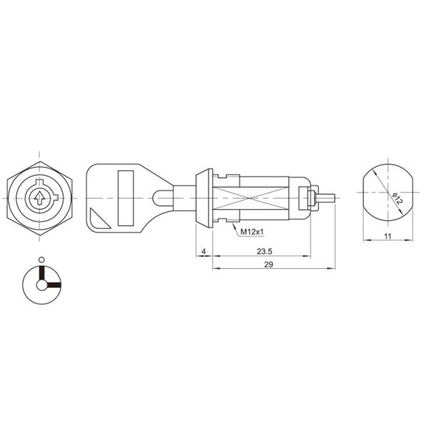 Small Tubular key switch lock/Mini Tubular Key switch lock