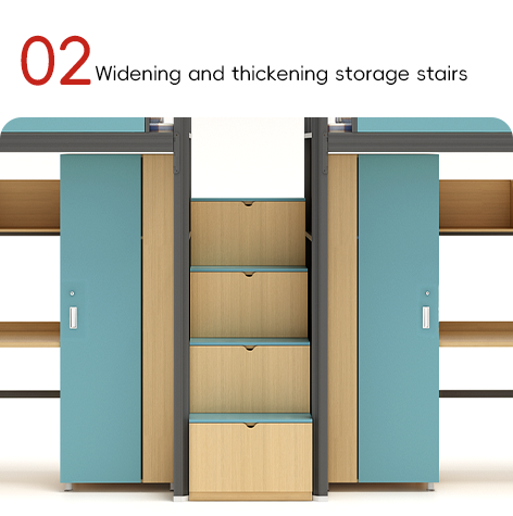 ODM Service Student Bunk Bed With Stairs And Desk For School Dormitory Support customization