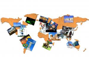 Quality New Style Factory Wholesale 16 Pieces Adhesive Corkboard World Map for a Gift for sale
