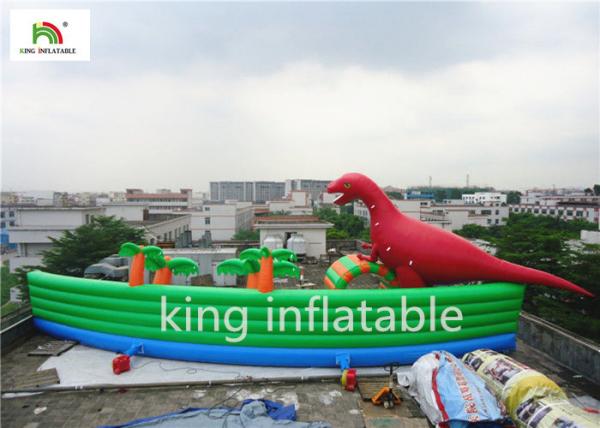 Buy Dinosaur Style Inflatable Water Parks With Pool PVC Tarpaulin UV Resistant at wholesale prices