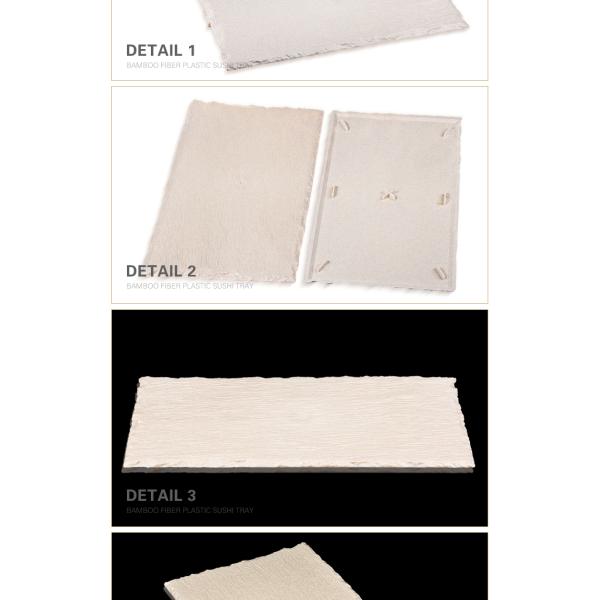Biodegradable rectangle tableware bamboo fiber plastic sushi tray