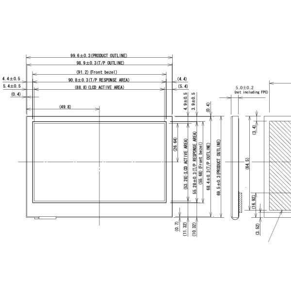 NEC 4.1 Inch 800x480 LTPS TFT LCD Displays Module 16.7M Color
