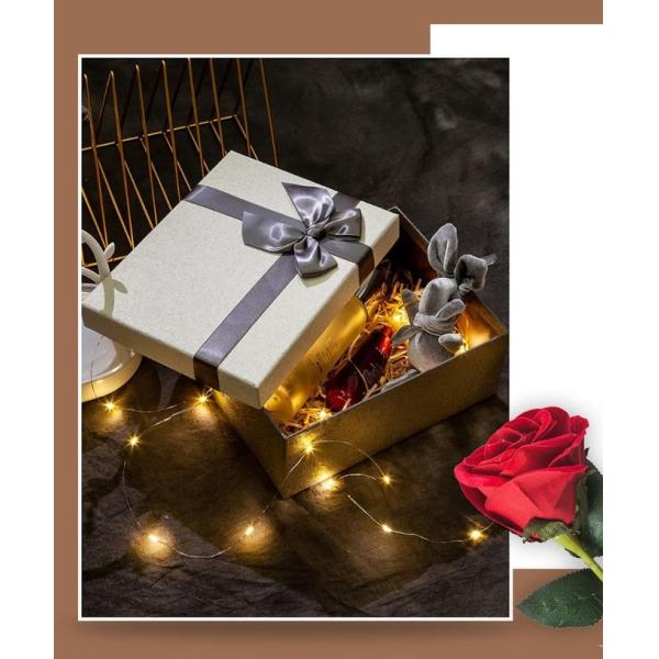 Customized Three Sizes Rigid Paper Gift Box With Bow For Spouse Friend Family