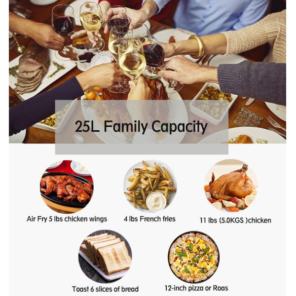 Home appliance big capacity powerful air circulation build in manufacturer Air fryer oven