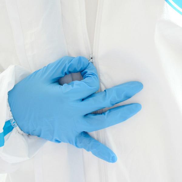 Blue Safety Disposable Nitrile Gloves Powder Free Protection Medical Grade