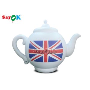 Quality 2m 6.6ft White Advertising Air Sealed Inflatable Teapot Model With Printing for sale