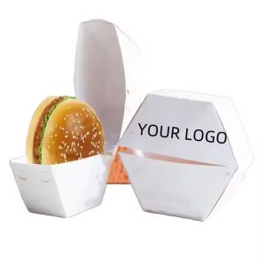 Quality Customized Logo Burger Box Biodegradable Fast Food Takeout Food Box for sale