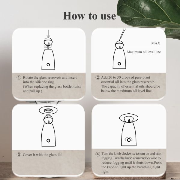 Hand Blown Glass Home Aroma Diffuser 15ML Capacity Scent Diffuser Customization Options