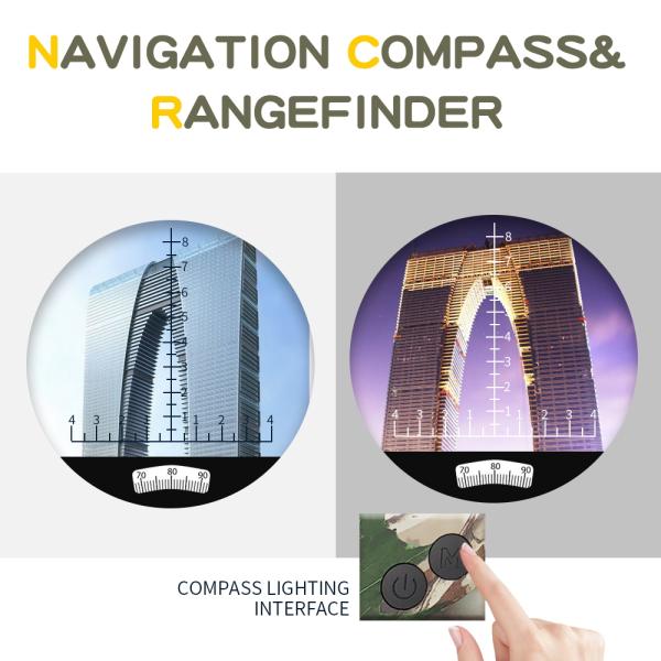 7x50 Military NightVision Waterproof Rangefinder Binoculars Telescopio With Compass