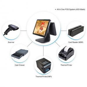 Quality Black Color Dual Screen Retail Epos Systems Aluminium Alloy Housing For Small Business for sale
