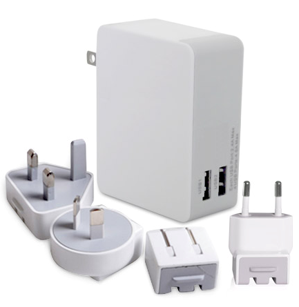 US plug 4 USB universal adapter mini travel adapter
