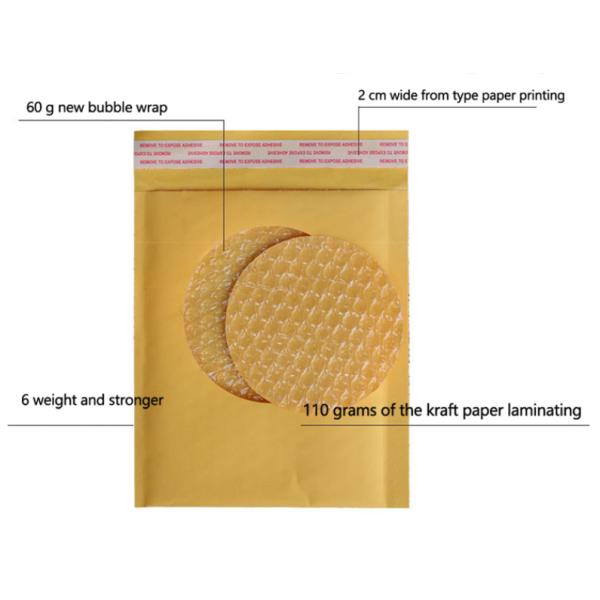 Self Sealing Padded Kraft Paper Bubble Shipping Envelopes