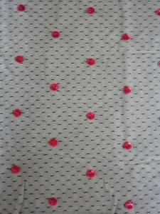 Quality Black Red Polka Dot Sequin Fabric For Day Dress Garment for sale