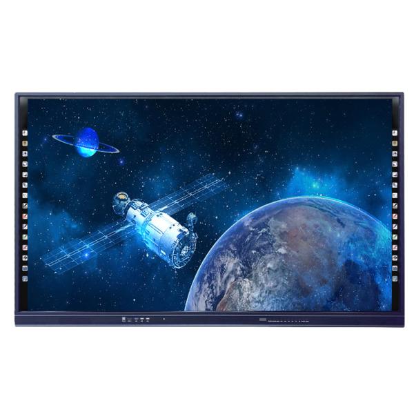 65 75 86 Inch Interactive Touch Screen Monitor Type C Port Side Bar Tempered Glass