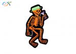 Halloween Skull Iron On Embroidered Patches Sticker Backing Heat Cut For Gifts