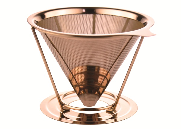Titanium Coated Portable Coffee Filter Cone 4 Cups For Home , 100mm Bottom Diameter