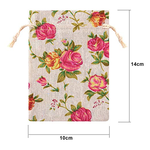 Cloth Tiny Pretty Mesh Drawstring Pouch 14*10cm Packaging Flower Fashional For Gift