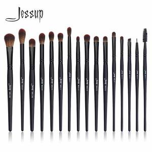 Quality Jessup Precision 16pcs Eye Makeup Brush Set Black Paint Spraying for sale