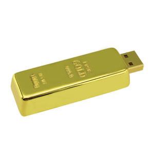 Quality Best selling golden brick USB flash drive with push pull button 64Gb for sale