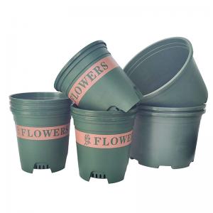 Quality Antirust Green 1 Gallon Plastic Flower Pots Plastic Nursery Plant Pots 13cm High for sale