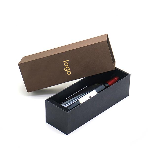 Champagne Paper Box Packaging Single Bottle Gift Red Wine Luxury Rectangle Cardboard Box