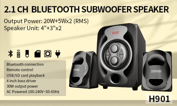 Buy Remote Control 2.1 Subwoofer Speakers Bluetooth Audio Speakers 20Hz-20KHz at wholesale prices