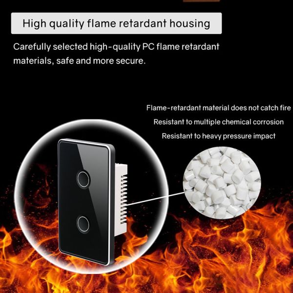 120*74mm Wifi Smart Wall Touch Light Switch Glass Panel 250V