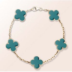 China 316L S.Steel Top Fashion turquoise clovers lucky flowr bracelet necklace jewelry set on sale