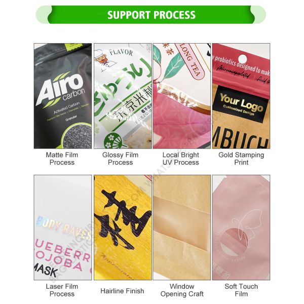 Eco Reusable Food Stand-up Bag Nut Snack Storage Sealed Bag Packaging Aluminum Foil Bag