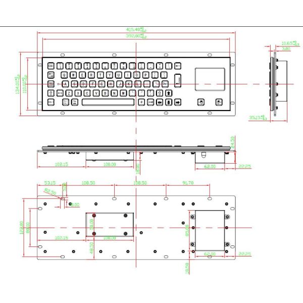 Dust-proof And Liquid-Proof Panel Mount Industrial Kiosk Touchpad Keyboard