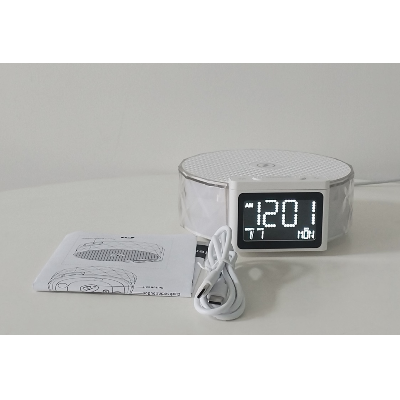 RGB Bedside Night Light 10W Smart Bluetooth Speaker Wireless Charging Lamp Clock Mobile Dock