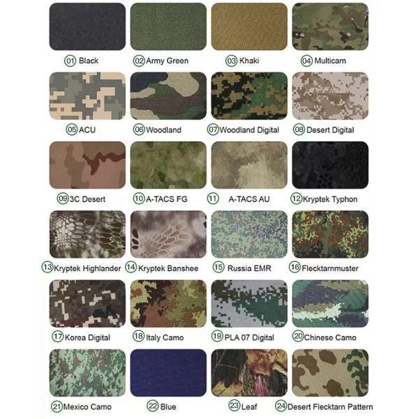 Military Uniform Cloth Fiber Flame Retardant Moisture Wicking Chlorine Bleaching Resistant Camouflage Cloth Military