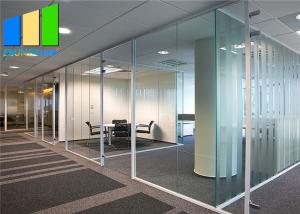 Quality 12MM Office Tempered Glass Partition Clear Glass Aluminum Frame Partition Wall for sale