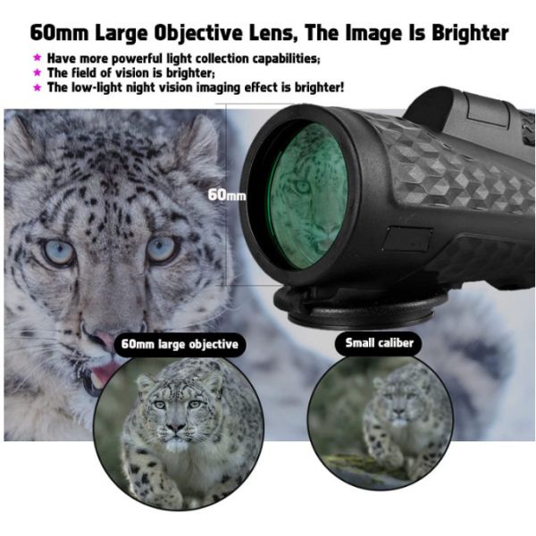 Monocular Telescope 12X50 Waterproof Telescope, High Definition Prism, Adults Compact Monocular with Phone Holder a