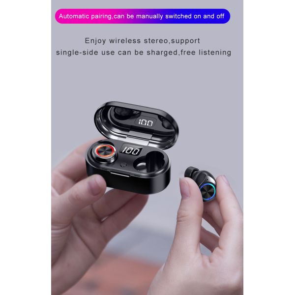 LED Display Transmission 10m TW80 Waterproof Wireless Bluetooth Earbuds