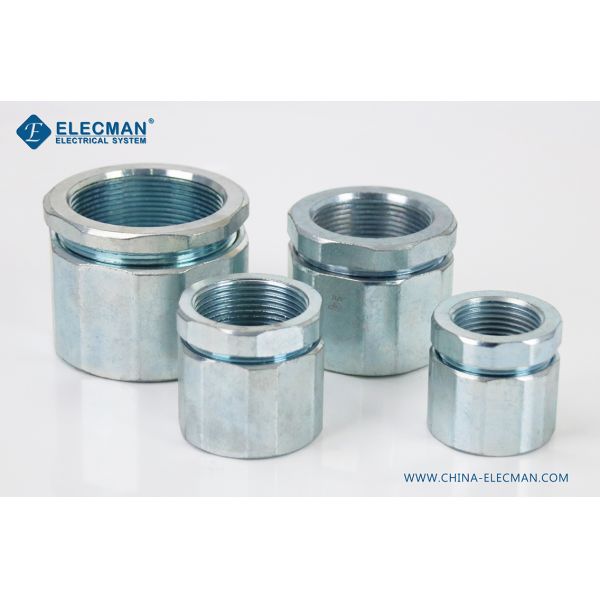 2" Zinc Plated Steel Threaded IMC Rigid 3-Piece Coupling