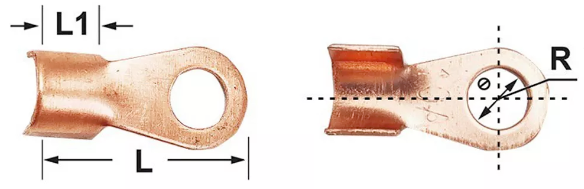 OT Type Electric Power Fitting Copper Connectors Open Lug