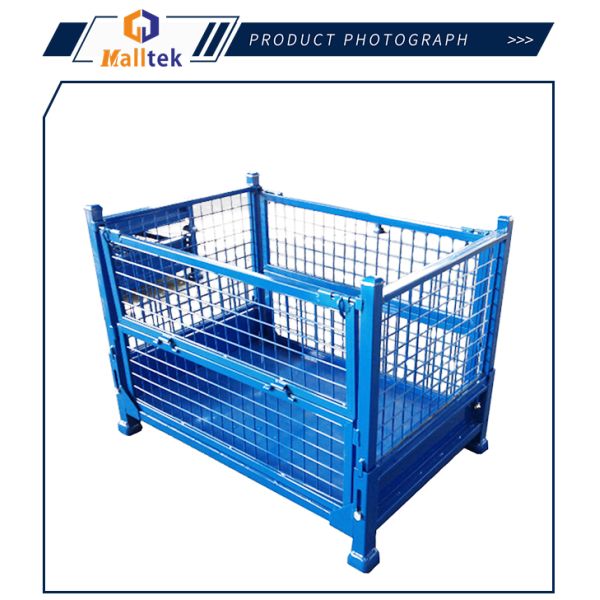 Collapsible Stainless Steel Wire Mesh Pallet Cages For Supermarket