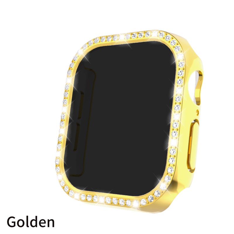 Eraysun PC Single Drill Plating Peep Proof Shell and Film One Shell for Apple Watch Series10 42mm 46mm Protector Watch Case
