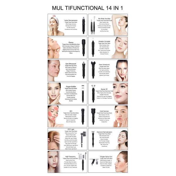 14in1 Microdermabrasion Aqua Peeling Hydra Water Face Cleansing Machine