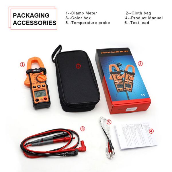 4000 Counts Pocket Clamp Digital Multimeter with NCV Flashlight Lighting